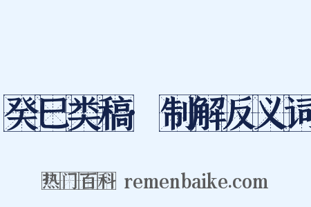 癸巳类稿·制解反义词是什么意思的图片